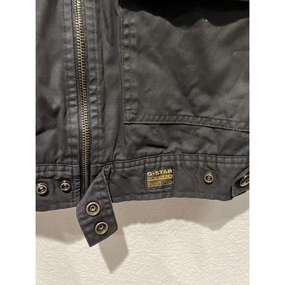 Mens Black G-STAR RAW Motorcycle Style Cotton Waxed Jacket Size Large - Picture 3 of 11